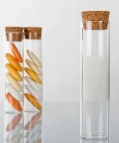 12 Provette in Vetro 10 cm con Tappo in Sughero Base Cilindrica porta confetti