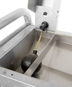 Abbeveratoio a depressione riscaldabile in acciaio inox con telaio a pavimento